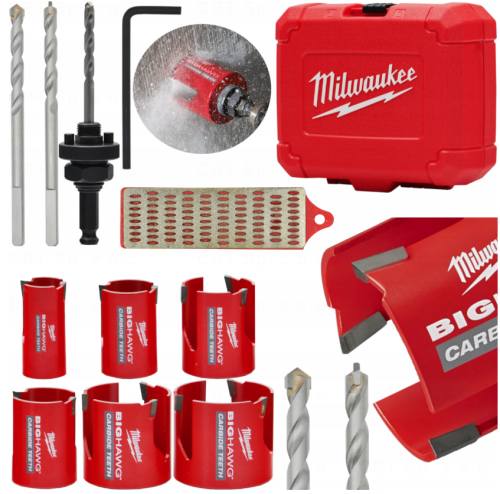 Milwaukee BIG HAWG Multi Material - Zestaw otwornic z węglikiem wolframu - 10 elementów 4932464939