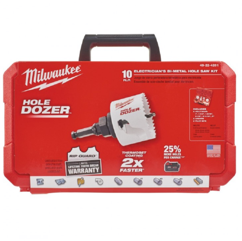 Milwaukee HOLE DOZER HOLESAWS - Zestaw pił walcowych - 10 elementów 49224201