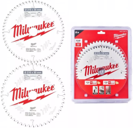 Milwaukee 4932479575 - Zestaw 2 tarcz pilarskich do drewna 216x30 mm/ 48 i 60 zębów