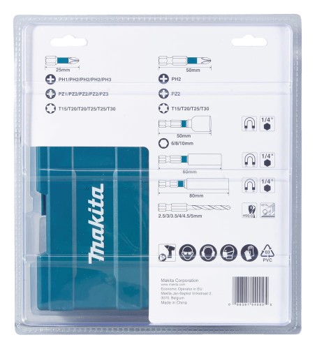 MAKITA B-66896 - Zestaw bitów i nasadek - 33 elementy