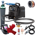 Spartus EasyMIG 210LED - Spawarka + przyłbica samosciemniajaca + reduktor CO2 AR + drut do stali 0.8 mm 5kg + rekawice spawalnicze + Pełna butla do spawania CO2 8L + Preparat ochrony MIG spray + 3 końcówki prądowe + dysza
