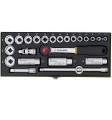 Proxxon PR23110 - Zestaw nasadek z grzechotką 3/8''- 24 elementy