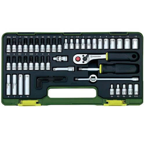 Proxxon PR23280 - Zestaw mechaniki precyzyjnej z grzechotką 1/4'' - 50 elementów