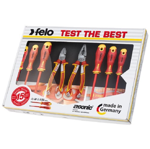 FELO FL41398517 - Zestaw wkrętaków + szczypce + kombinerki Ergonic VDE