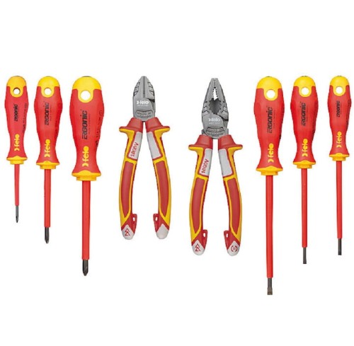 FELO FL41398517 - Zestaw wkrętaków + szczypce + kombinerki Ergonic VDE