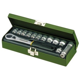 Proxxon PR23602 - Zestaw nasadek 1/4'' z grzechotką przelotową - 13 elementów