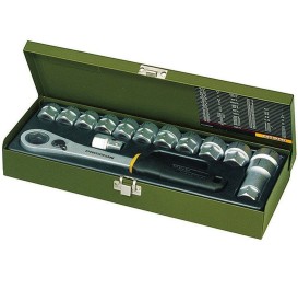 Proxxon PR23604 - Zestaw nasadek 1/2'' z grzechotką przelotową - 14 elementów