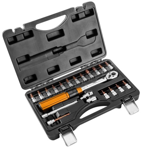 Neo Tools 08-821 - Klucz dynamometryczny dwukierunkowy 1/4'' + nasadki