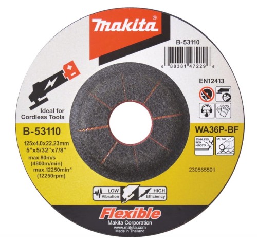 Makita B-53110 - Elastyczna tarcza szlifierska 125 x 4 x 22,23 mm