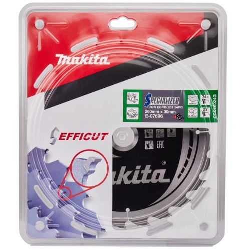 Makita E-07696 - Tarcza tnąca do drewna Efficut 260x30x24z