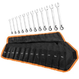 Neo Tools 09-370 - Zestaw długich kluczy oczkowych z grzechotką  - 6 elementów