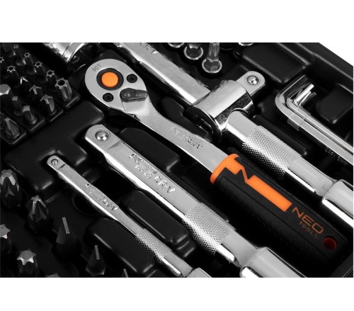 Neo Tools 10-076 - Zestaw kluczy nasadowych CRV 1/2''.3/8''. 1/4'' - 219 elementów