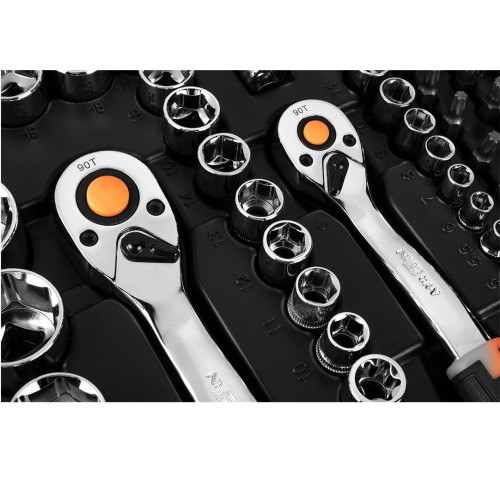 Neo Tools 10-076 - Zestaw kluczy nasadowych CRV 1/2''.3/8''. 1/4'' - 219 elementów