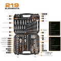 Neo Tools 10-076 - Zestaw kluczy nasadowych CRV 1/2''.3/8''. 1/4'' - 219 elementów