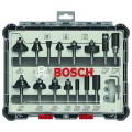Bosch 2607017471 - Zestaw frezów z trzpieniem 6 mm - 15 elementów