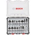 Bosch 2607017471 - Zestaw frezów z trzpieniem 6 mm - 15 elementów