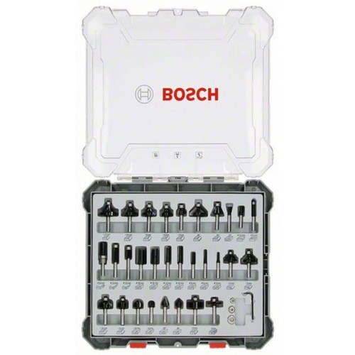 Bosch 2607017475 - Zestaw frezów z trzpieniem 8 mm - 30 elementów