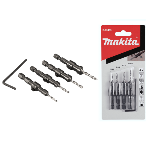 Makita D-73455 - Zestaw wierteł do drewna HEX - 4 szt