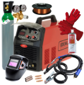 IDEAL PRAKTIK MIG 200V2 - Spawarka + przyłbica samosciemniajaca + reduktor CO2 AR + drut do stali 0.8 mm 5kg + rekawice spawalnicze + Pełna butla do spawania CO2 8L + Preparat ochrony MIG spray + 3 końcówki prądowe + dysza
