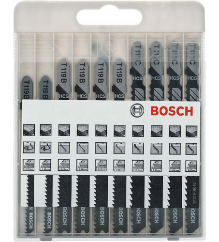 Bosch 2607010629 - Brzeszczoty do drewna Basic for Wood- 10 elementów