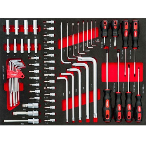 Airpress 79156 - Profesjonalny wózek narzędziowy z osprzętem - 217 elementów / 7 szuflad