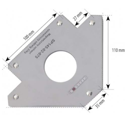 Spartus SP145-02-075 - Duży trójkąt magnetyczny typu strzałka 33 kg