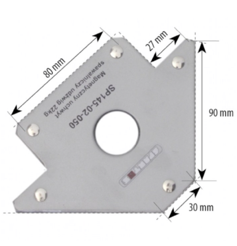 Spartus SP145-02-050 - Trójkąt magnetyczny typu strzałka 22 kg