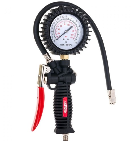 Airpress 42078 - Profesjonalny pistolet do pompowania z manometrem bocznym 12 bar