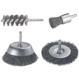 WOLFCRAFT WF2133000 - Zestaw 4 szczotek drucianych