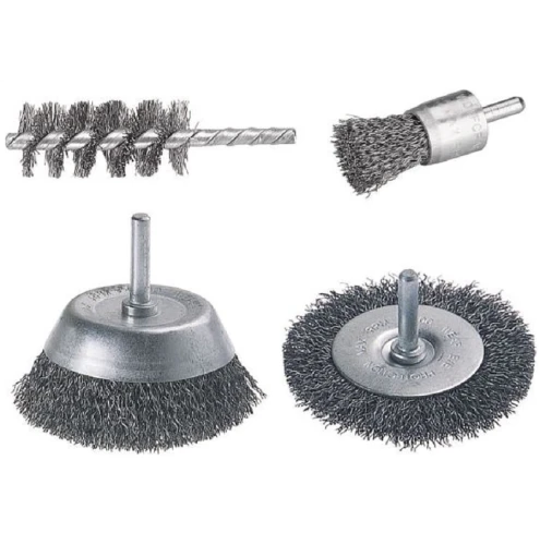 WOLFCRAFT WF2133000 - Zestaw 4 szczotek drucianych