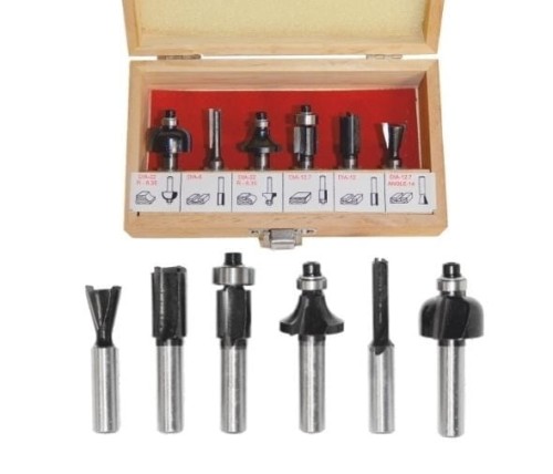 AWTOOLS AW40512 - Zestaw frezów do drewna 8 mm - 6 elementów