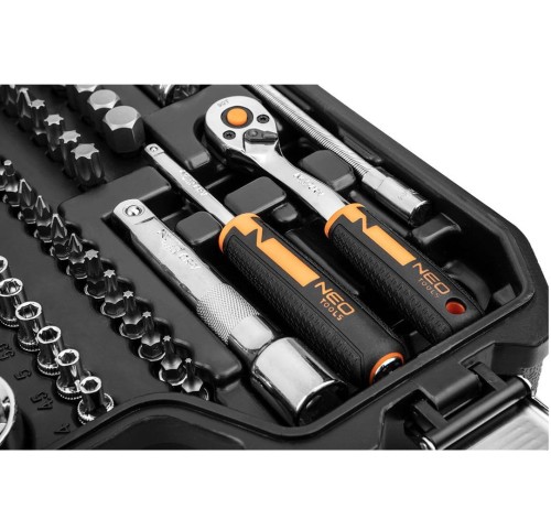 Neo Tools 10-059 - Zestaw kluczy nasadowych 1/2'' i 1/4'' - 82 elementy