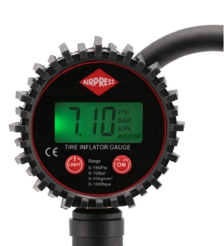 Airpress 42064 - Pistolet do pompowania z wyświetlaczem cyfrowym 10 bar