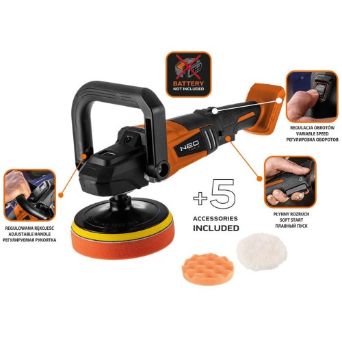 Neo Tools 04-602 - Akumulatorowa polerka z regulacją obrotów 150 mm