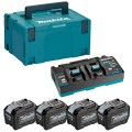 MAKITA 1910A8-3 - Zestaw zasilający 40V - 2x akumulator 8.0 Ah + szybka ładowarka dwuportowa DC40RB