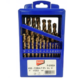 Makita P-61824 - Zestaw wierteł kobaltowych do metalu 1-13 mm HSS-Co - 25 szt.