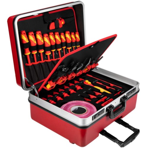 Neo Tools 01-312 - Zestaw narzędzi izolowanych do naprawy aut elektrycznych i hybrydowych - 51 szt.