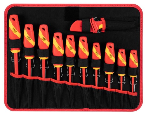 Neo Tools 01-312 - Zestaw narzędzi izolowanych do naprawy aut elektrycznych i hybrydowych - 51 szt.