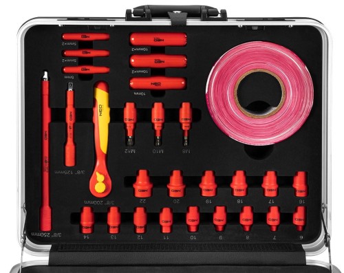 Neo Tools 01-312 - Zestaw narzędzi izolowanych do naprawy aut elektrycznych i hybrydowych - 51 szt.