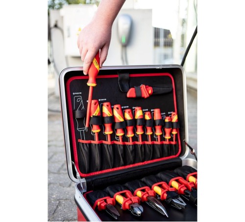 Neo Tools 01-312 - Zestaw narzędzi izolowanych do naprawy aut elektrycznych i hybrydowych - 51 szt.