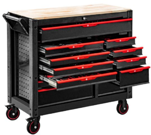 Airpress 79619 - Profesjonalny wózek narzędziowy z osprzętem - 360 elementów / 12 szuflad