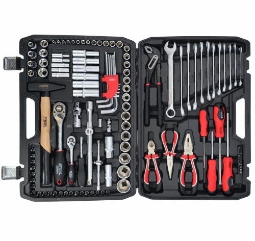 AWTOOLS AW39122BL - Zestaw kluczy z grzechotką 1/2" i 1/4" - 122 elementy