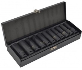 AWTOOLS AW38645BL - Zestaw długich nasadek udarowych 10-24 mm 1/2" - 11 szt