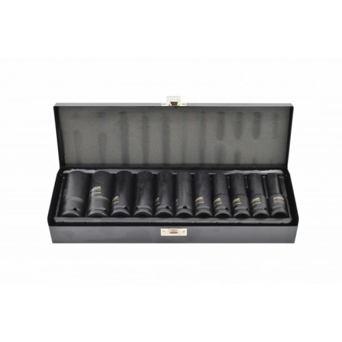 AWTOOLS AW38645BL - Zestaw długich nasadek udarowych 10-24 mm 1/2" - 11 szt