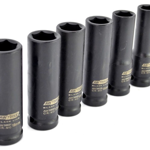 AWTOOLS AW38691BL - Zestaw długich nasadek udarowych 10-32 mm 1/2" - 14 szt