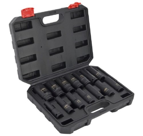 AWTOOLS AW38691BL - Zestaw długich nasadek udarowych 10-32 mm 1/2" - 14 szt