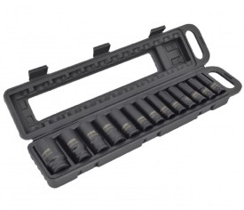 AWTOOLS AW38690BL - Zestaw długich nasadek udarowych 10-32 mm 1/2" - 13 szt