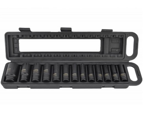 AWTOOLS AW38690BL - Zestaw długich nasadek udarowych 10-32 mm 1/2" - 13 szt