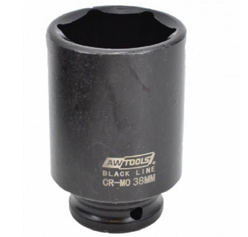 AWTOOLS AW38790BL - Zestaw długich nasadek udarowych 17-32 mm 1/2" - 8 szt