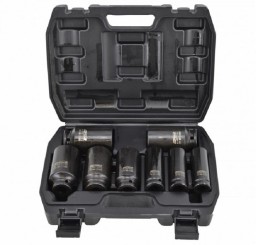 AWTOOLS AW38790BL - Zestaw długich nasadek udarowych 17-32 mm 1/2" - 8 szt